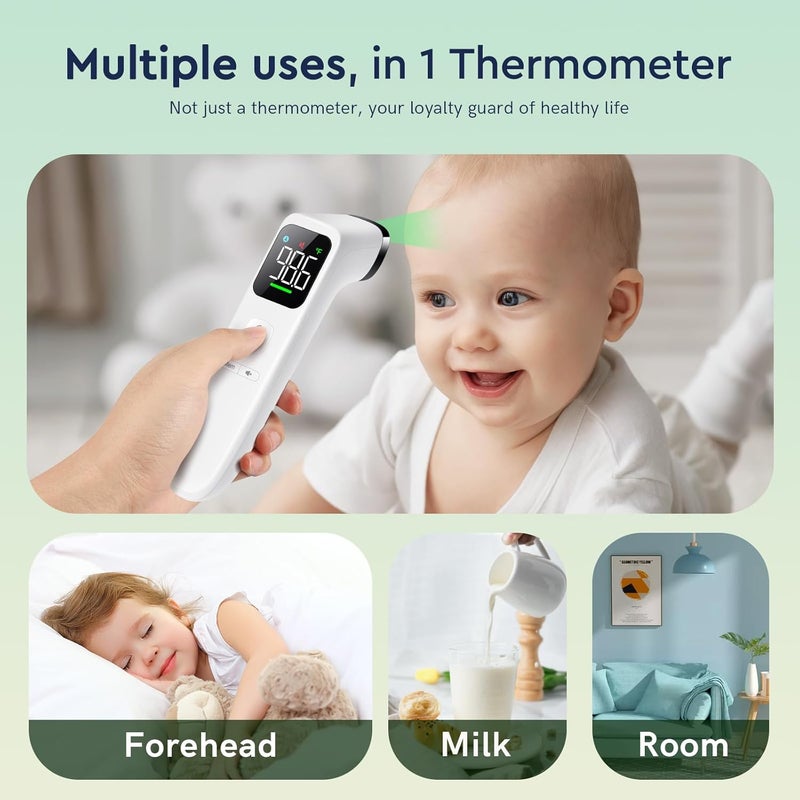 Viproud Touchless Thermometer for Adults and Kids, Fast Accurate Thermometer with Fever Alarm, 1S Reading & Silent Mode (LED-White) - Image 5